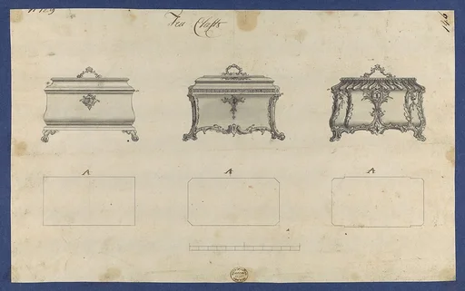 Tea Chests, in Chippendale Drawings, Vol. I