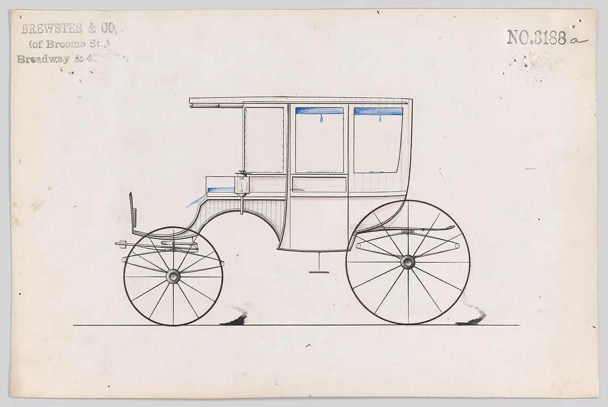Design for 6 seat Rockaway, no. 3188a — Brewster & Co.