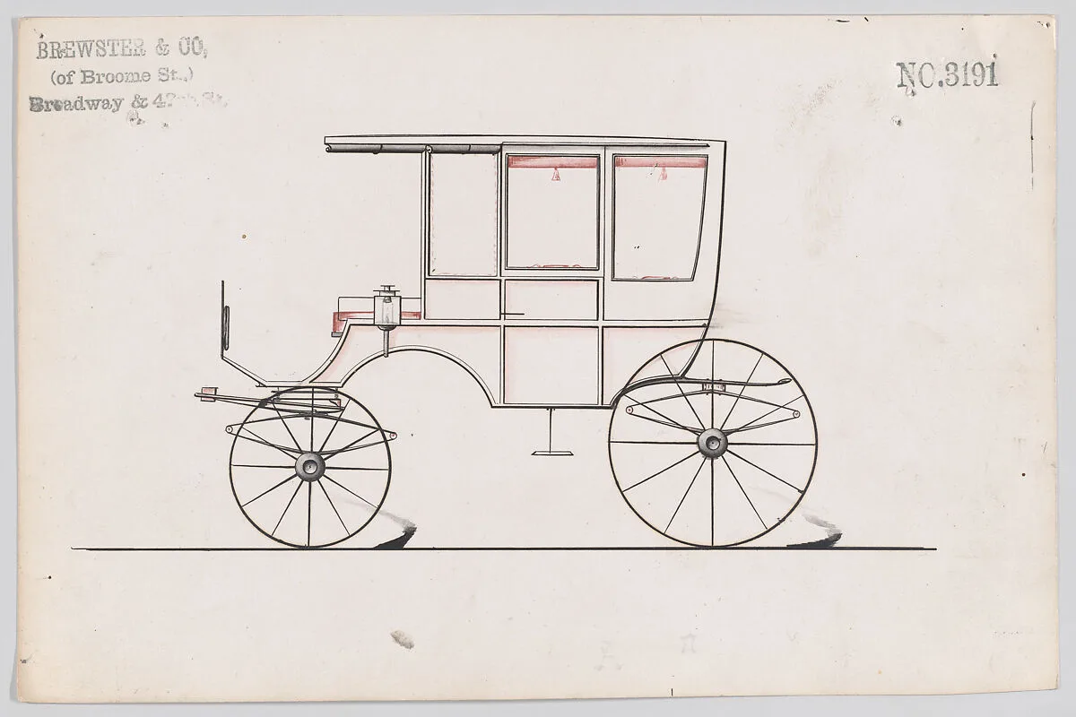 Design for 6 seat Rockaway, no. 3191 — Brewster & Co.