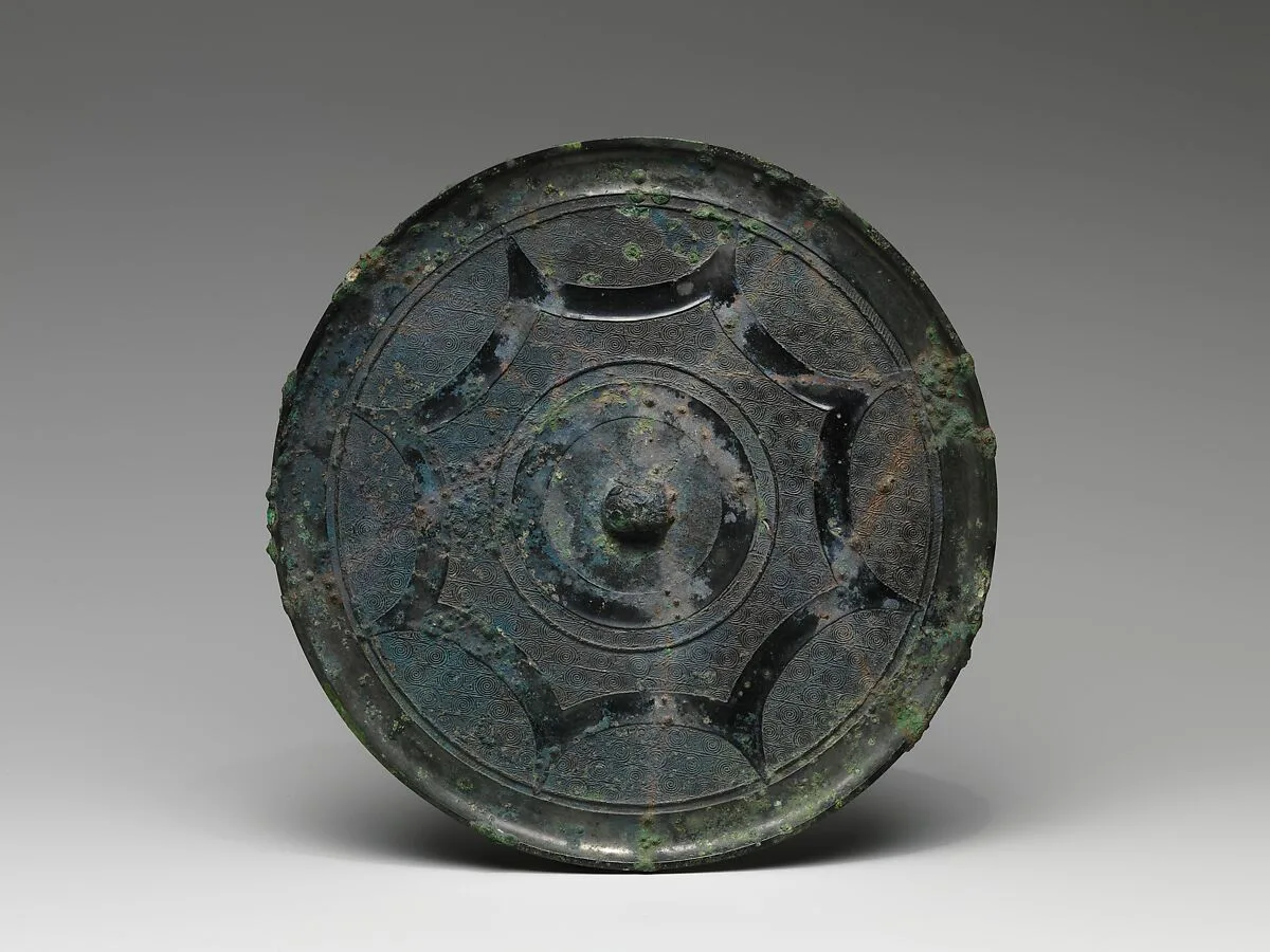 戰國 連弧纹銅鏡|Mirror with eight-point design — Unknown