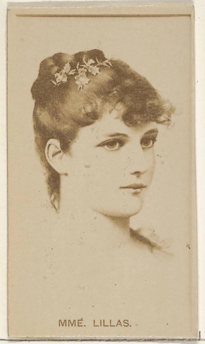 Madame Lillas, from the Actors and Actresses series (N45, Type 8) for Virginia Brights Cigarettes — Allen & Ginter