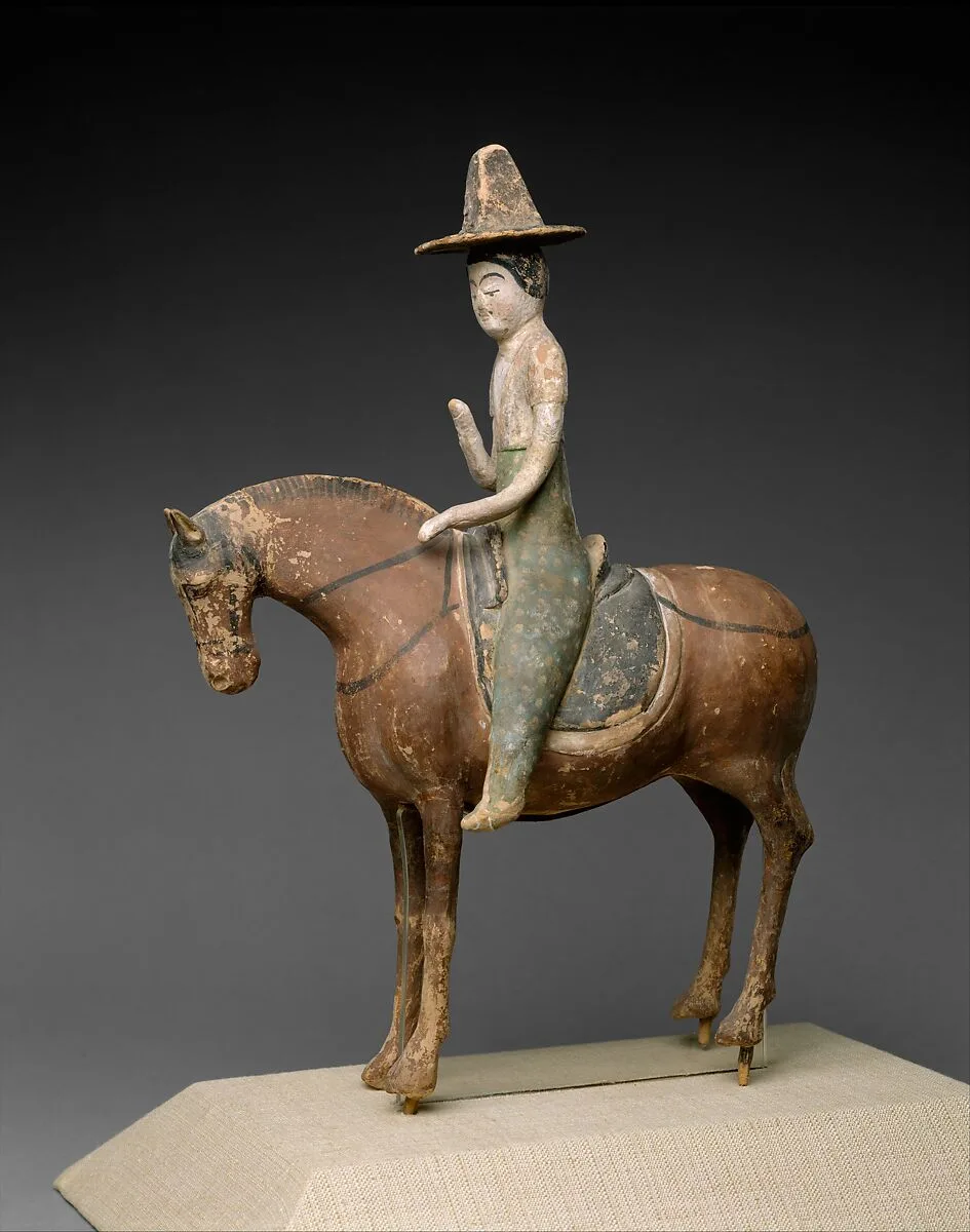 唐 彩繪泥塑騎馬仕女俑|Horse and female rider — Unknown