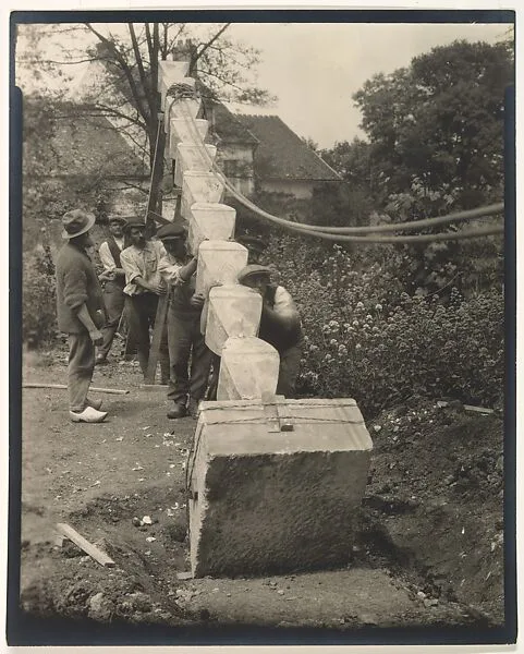 Brancusi's "Endless Column" in Mr. Steichen's Garden, Voulangis, France — Edward J. Steichen