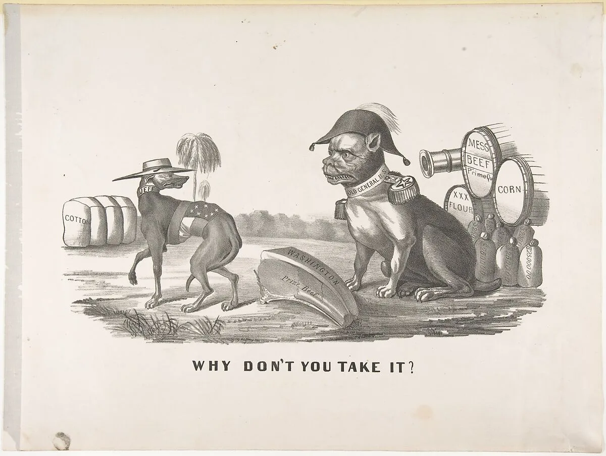 Why Don't You Take It? — Currier & Ives|Jefferson Davis|Ulysses S. Grant