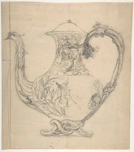 Design from the Workshop of Froment-Meurice; verso, studies for a mirror (?)
