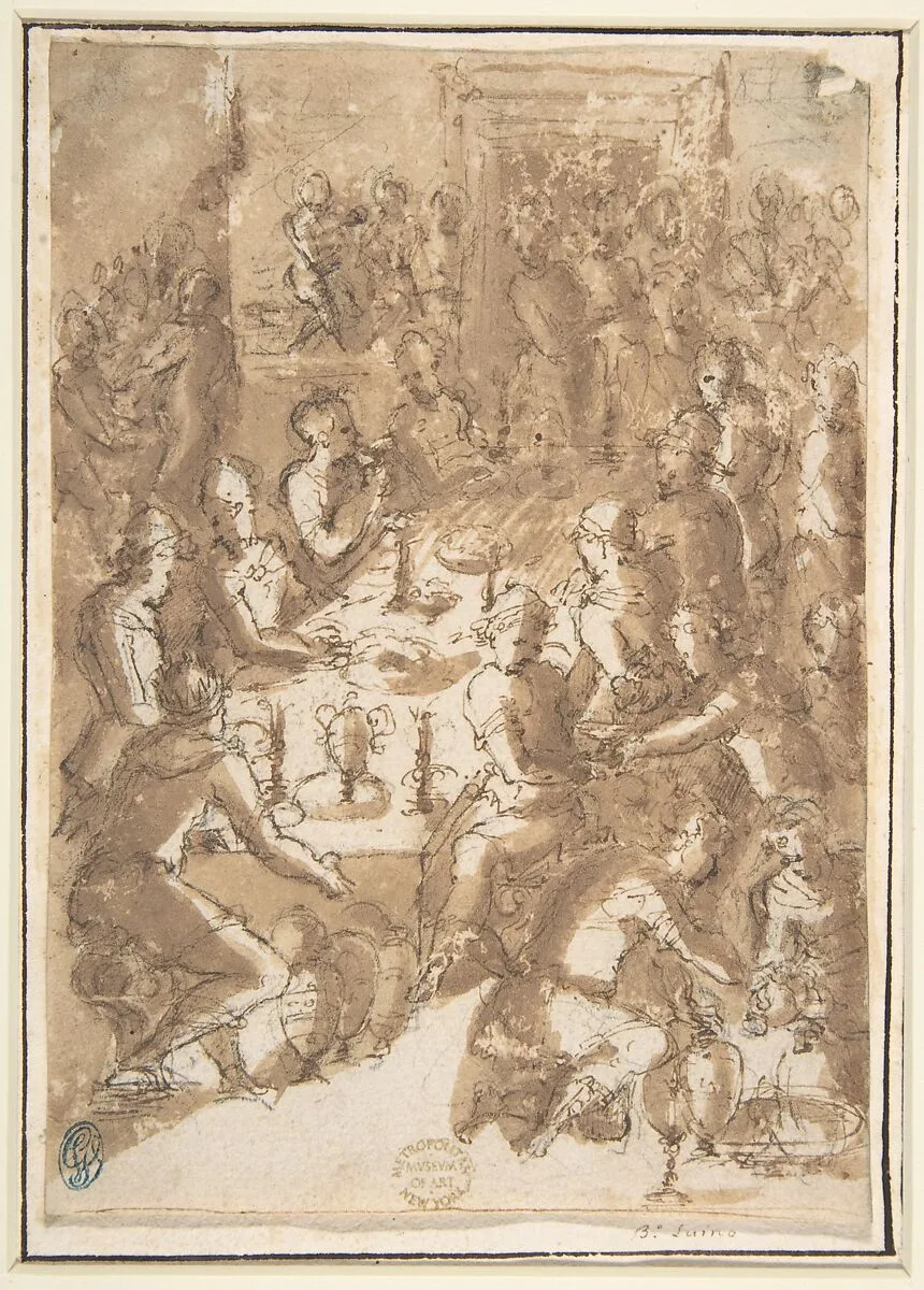 The Feast of Belshazzar (Daniel 5:1-4) — Giovanni Balducci ("Il Cosci")