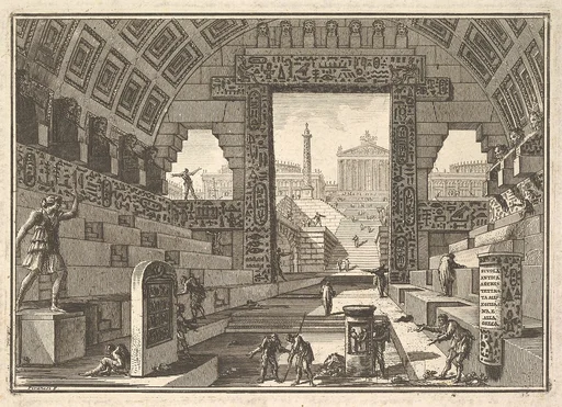 Ancient school built according to the Egyptian and Greek manners (Scuola antica architettata all'Egiziana e alla Greca)