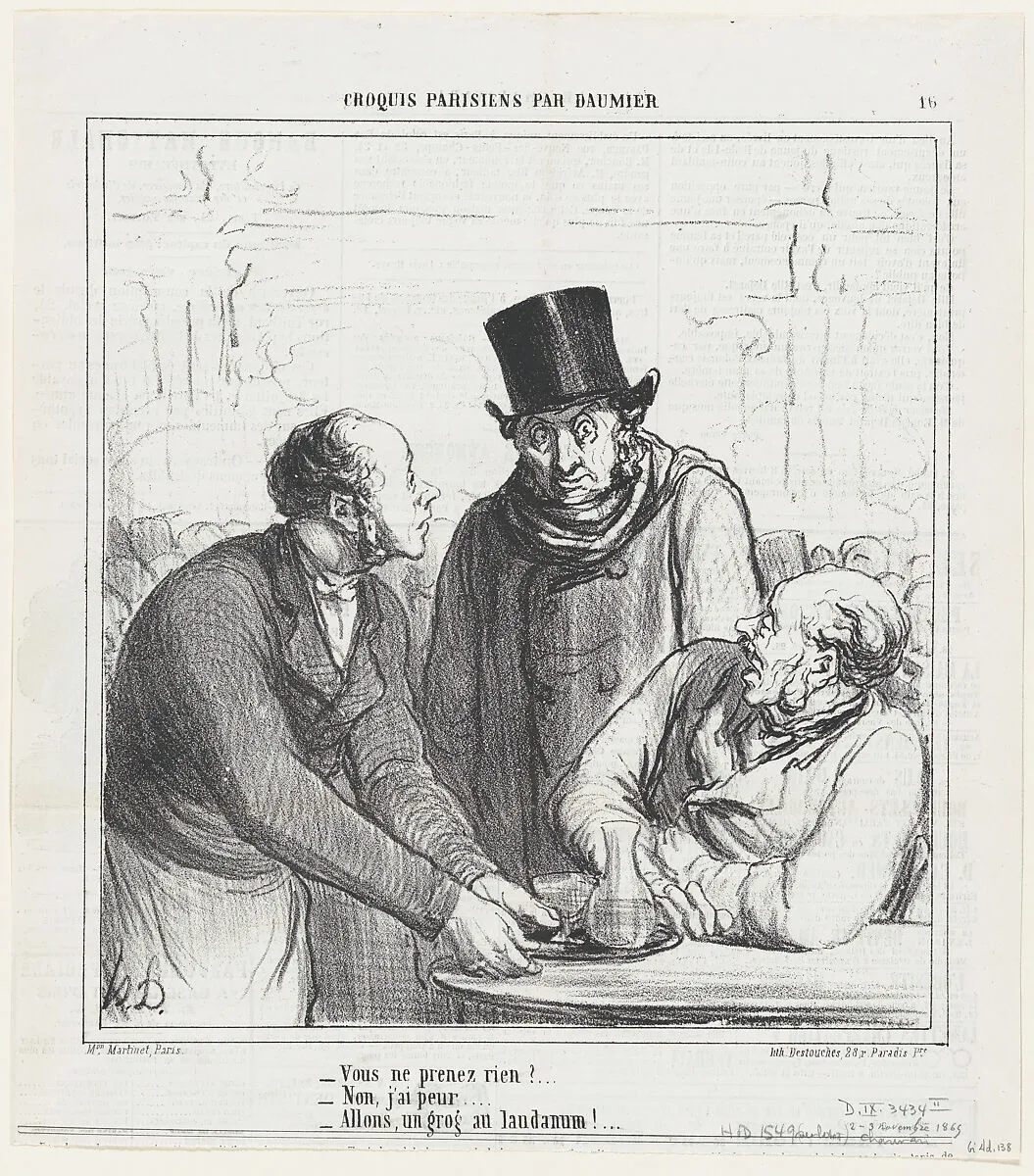 You're not having anything?, from 'Parisian sketches,' published in Le Charivari, November 2-3, 1865 — Destouches|Honoré Daumier|Aaron Martinet