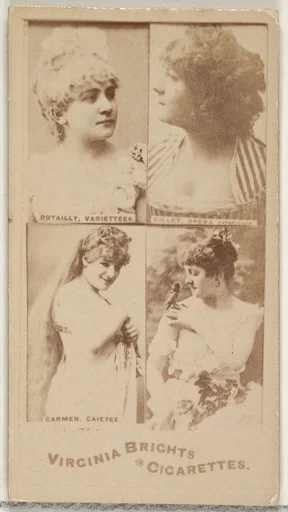 Dutailly, Variettees/ Gillet, Opera Comique/ Carmen, Gaitee, from the Actors and Actresses series (N45, Type 4) for Virginia Brights Cigarettes
