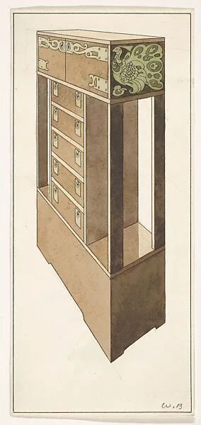 Peacock Cupboard for The Living Room and the Hall (Bradley House, "Ladies' Home Journal," XIX, March 1902) — William Henry Bradley