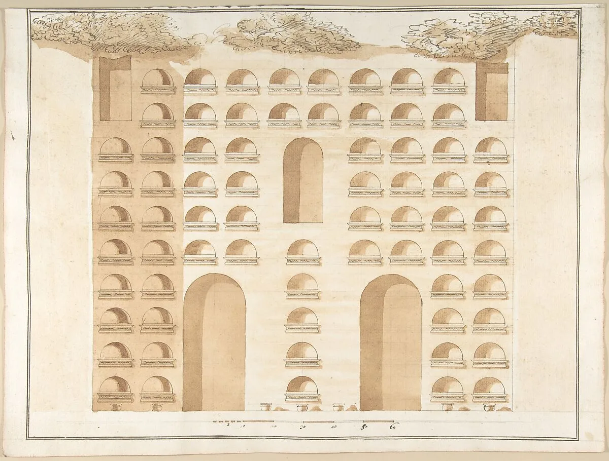 Elevation of a Columbarium — Pietro Paolo Coccetti (Cocchetti)
