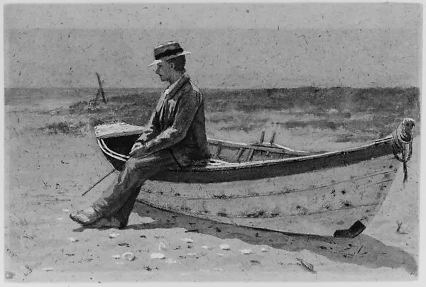 Man Sitting on a Boat — Albertus H. Baldwin