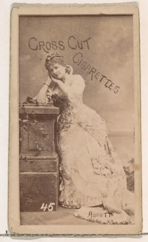 Card Number 45, Abbott, from the Actors and Actresses series (N145-1) issued by Duke Sons & Co. to promote Cross Cut Cigarettes — W. Duke, Sons & Co.