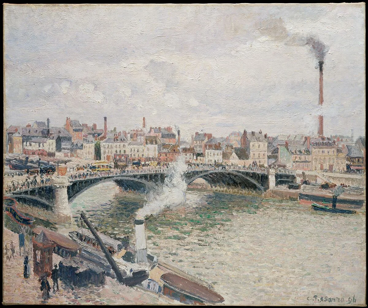Morning, An Overcast Day, Rouen — Camille Pissarro