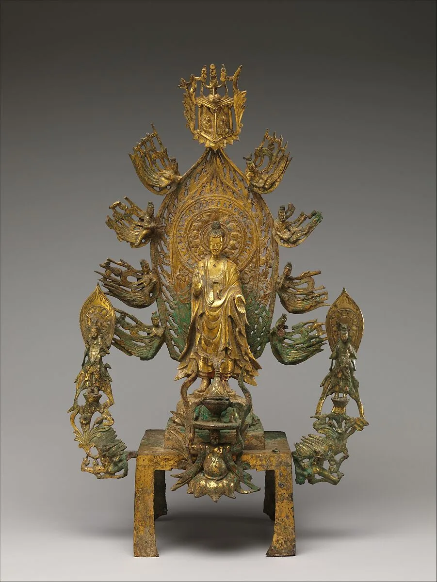 北魏 鎏金青銅彌勒佛像|Buddha Maitreya (Mile) altarpiece — Unknown