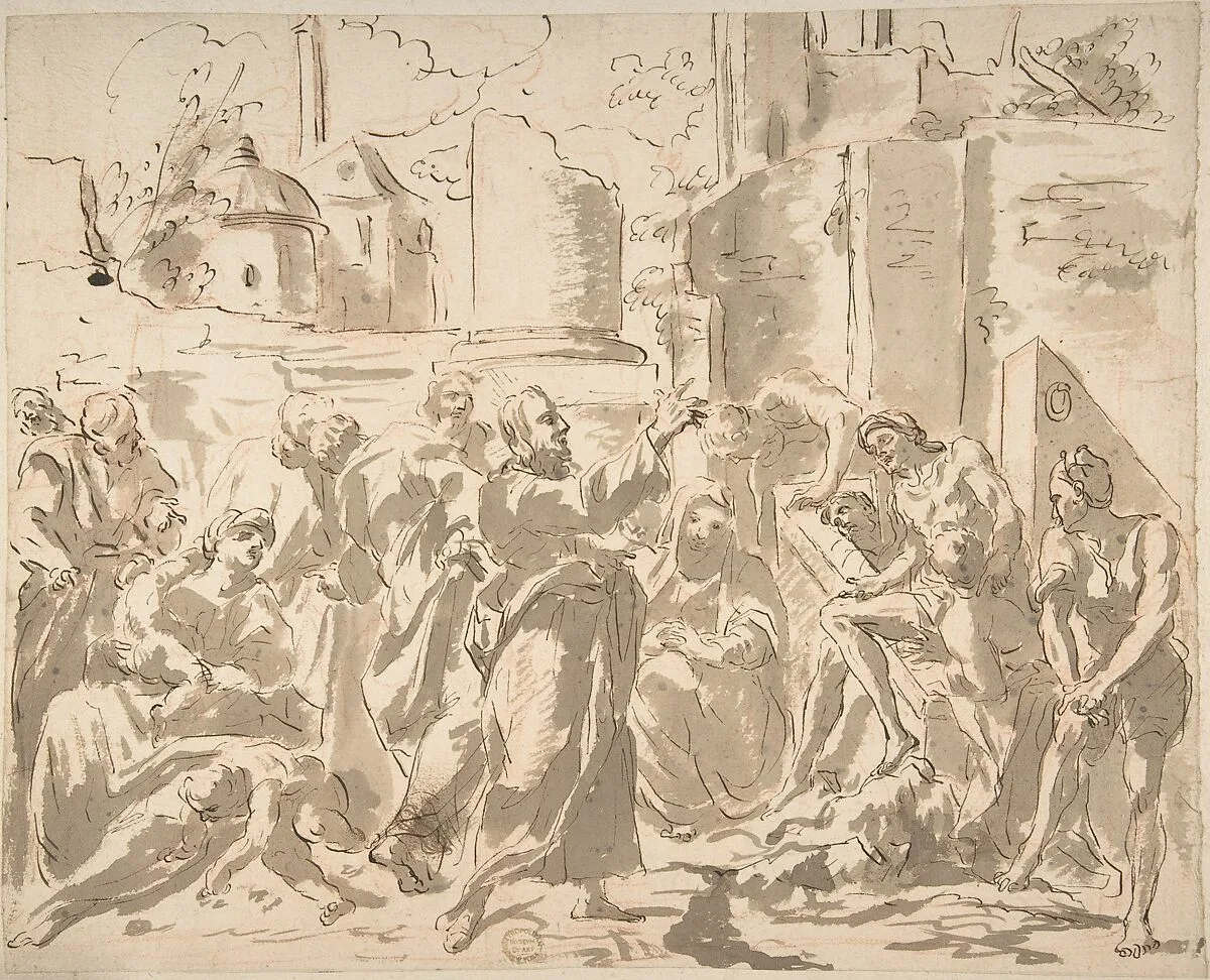 Christ Preaching — Anonymous, Italian, Roman-Bolognese, 17th century