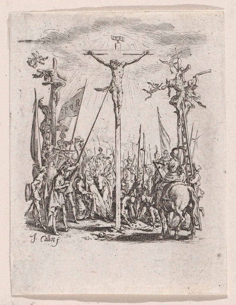 Jésus est Percé d'une Lance (Jesus is Pierced with a Spear), from "La Petite Passion" (The Little Passion) — Jacques Callot