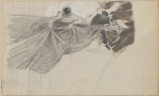 Two Sailors Furling Sail (from scrapbook)