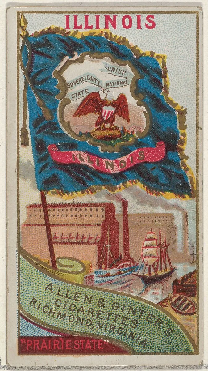 Illinois, from Flags of the States and Territories (N11) for Allen & Ginter Cigarettes Brands — Allen & Ginter