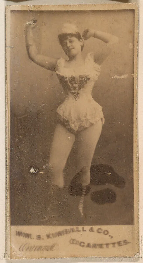 Actress standing with arms above head, from the Actresses series (N203) issued by Wm. S. Kimball & Co. — William S. Kimball & Company