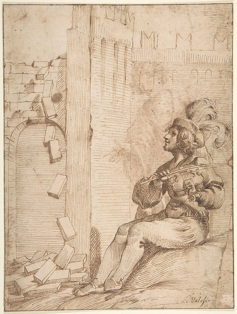 Amphion Building the Walls of Thebes — Giovanni Luigi Valesio