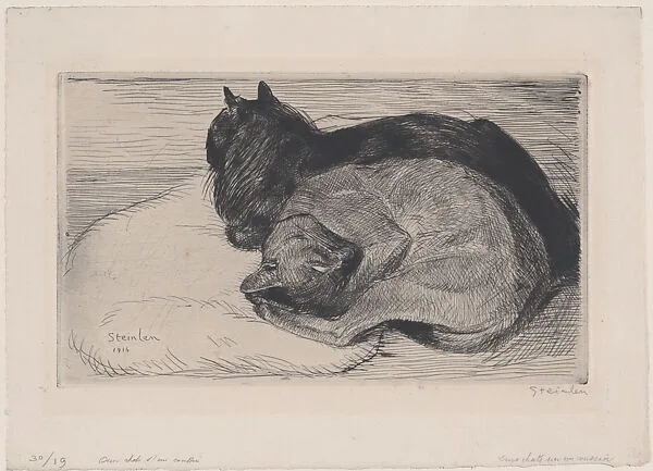 Deux Chats sur un Coussin — Théophile-Alexandre Steinlen