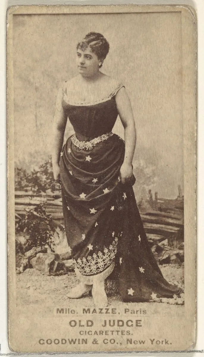 Mlle. Mazze, Paris, from the Actors and Actresses series (N171) for Old Judge Cigarettes — Goodwin & Company