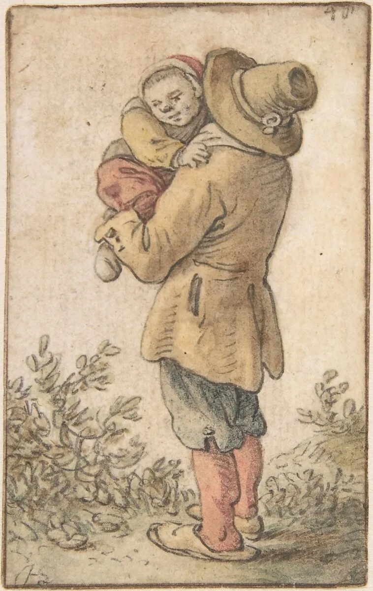 Peasant with Child — Herman Saftleven II