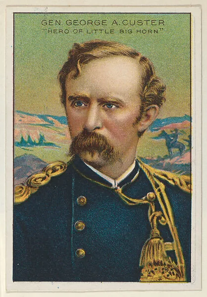 General George A. Custer, "Hero of Little Big Horn," from the "Heroes of History" series (T68), issued with Miners Extra Smoking Tobacco, Natural Leaf Scrap, and Royal Bengals Little Cigars — General George A. Custer|Royal Bengals Little Cigars