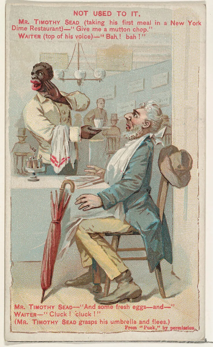 Not Used To It, from the Snapshots from "Puck" series (N128) issued by Duke Sons & Co. to promote Honest Long Cut Tobacco — W. Duke, Sons & Co.|Knapp & Company
