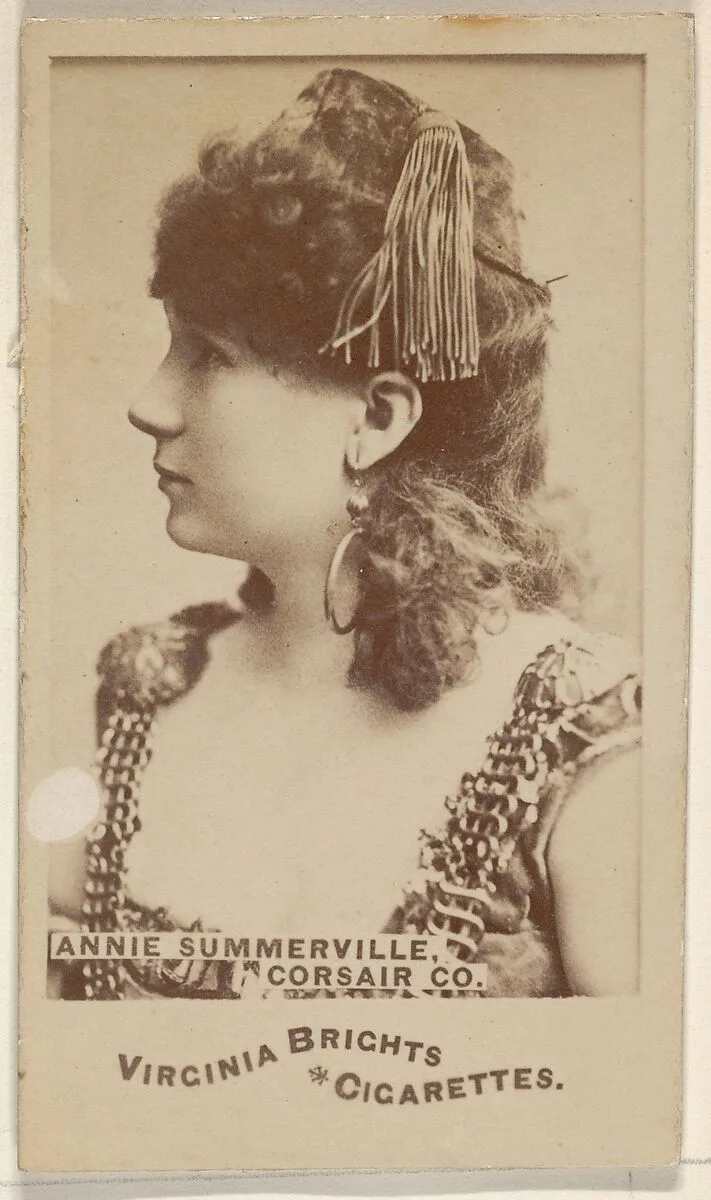 Annie Summerville, Corsair Co., from the Actors and Actresses series (N45, Type 6) for Virginia Brights Cigarettes — Allen & Ginter