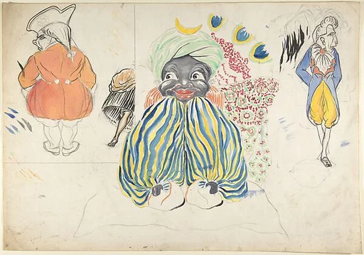 Three costume studies for "Scherezade", Paris, 1928