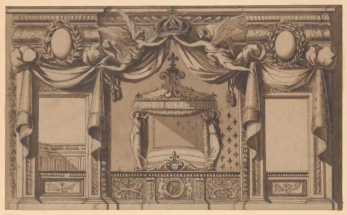 Elevation of a Royal Bedroom — Jean Le Pautre|Anonymous, French, 17th century