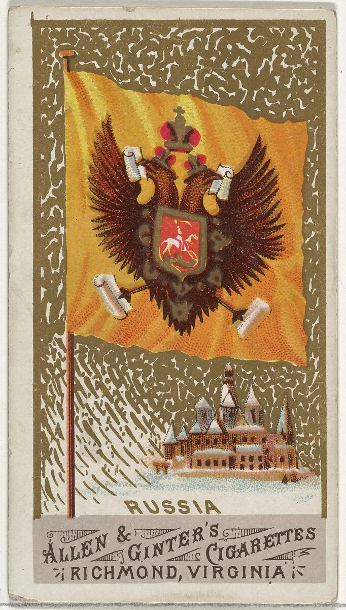 Russia, from Flags of All Nations, Series 1 (N9) for Allen & Ginter Cigarettes Brands — Allen & Ginter