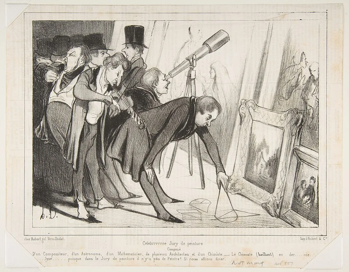 Celebrrrre Jury de Peinture..., published in Le Charivari, March 16, 1840 — Honoré Daumier|Aubert et Cie|Aubert et Cie