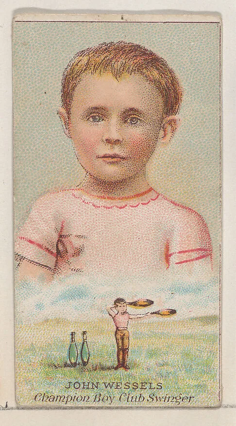 John Wessels, Champion Boy Club Swinger, from the Champions of Games and Sports series (N184, Type 2) issued by W.S. Kimball & Co. — W.S. Kimball & Co.