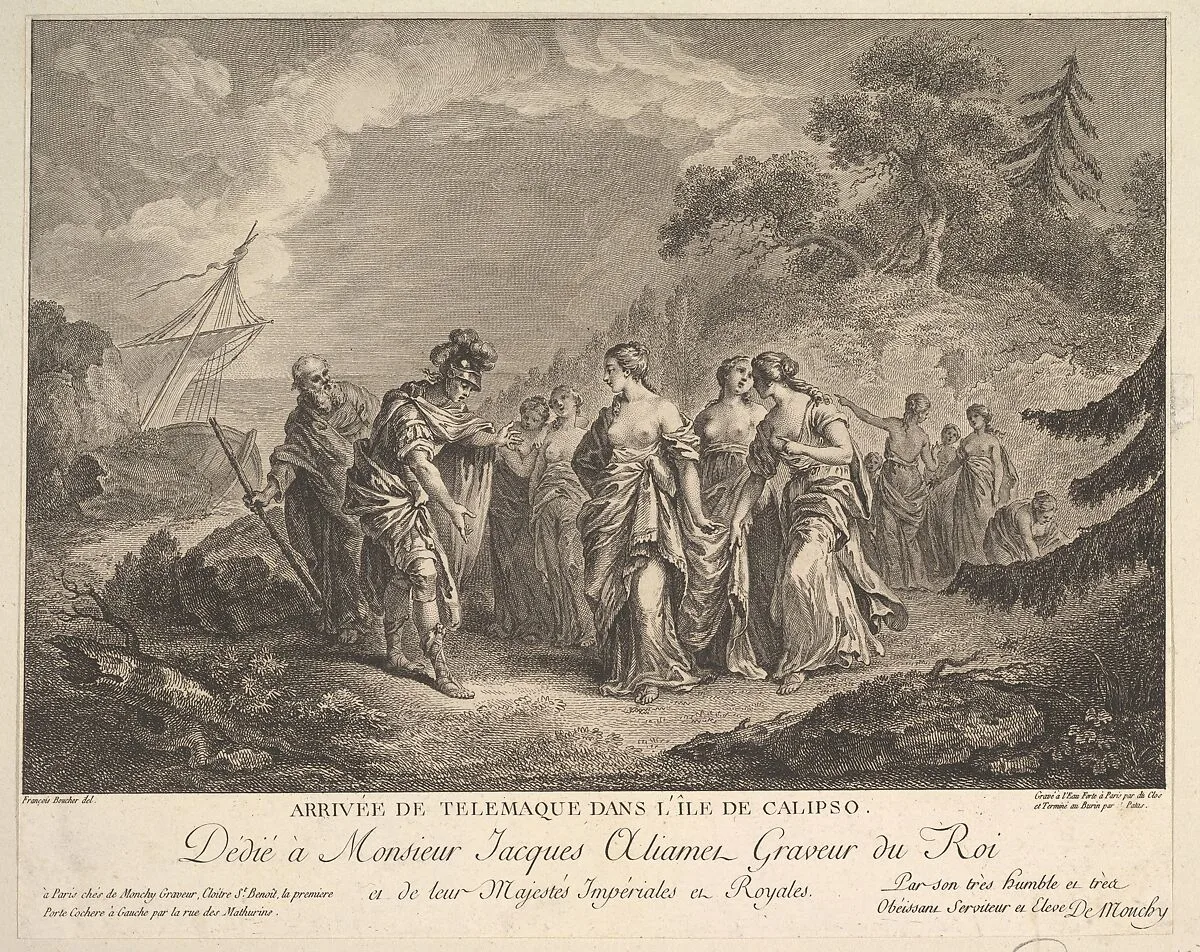 Arrival of Telemachus at the Island of Calypso — Jean-Baptiste Patas|François Boucher|Antoine Jean Duclos