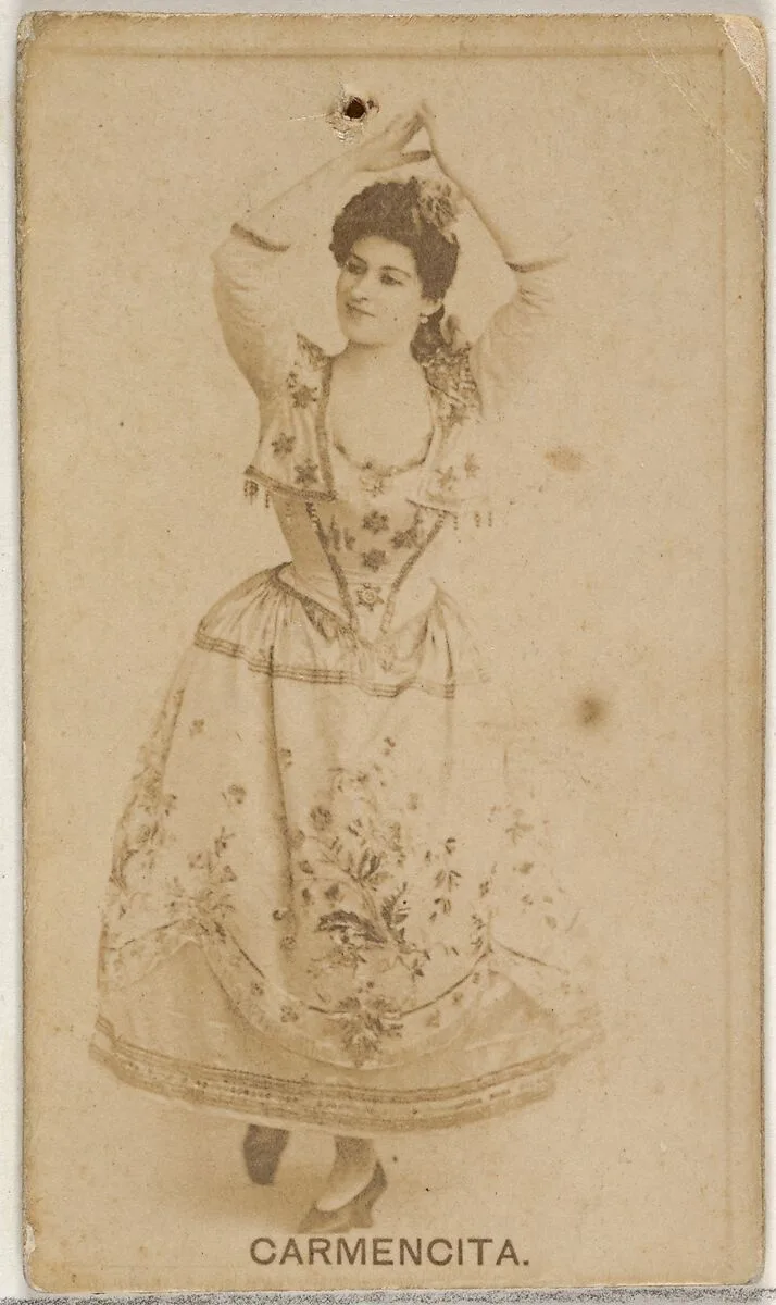 Carmencita, from the Actors and Actresses series (N45, Type 8) for Virginia Brights Cigarettes — Allen & Ginter