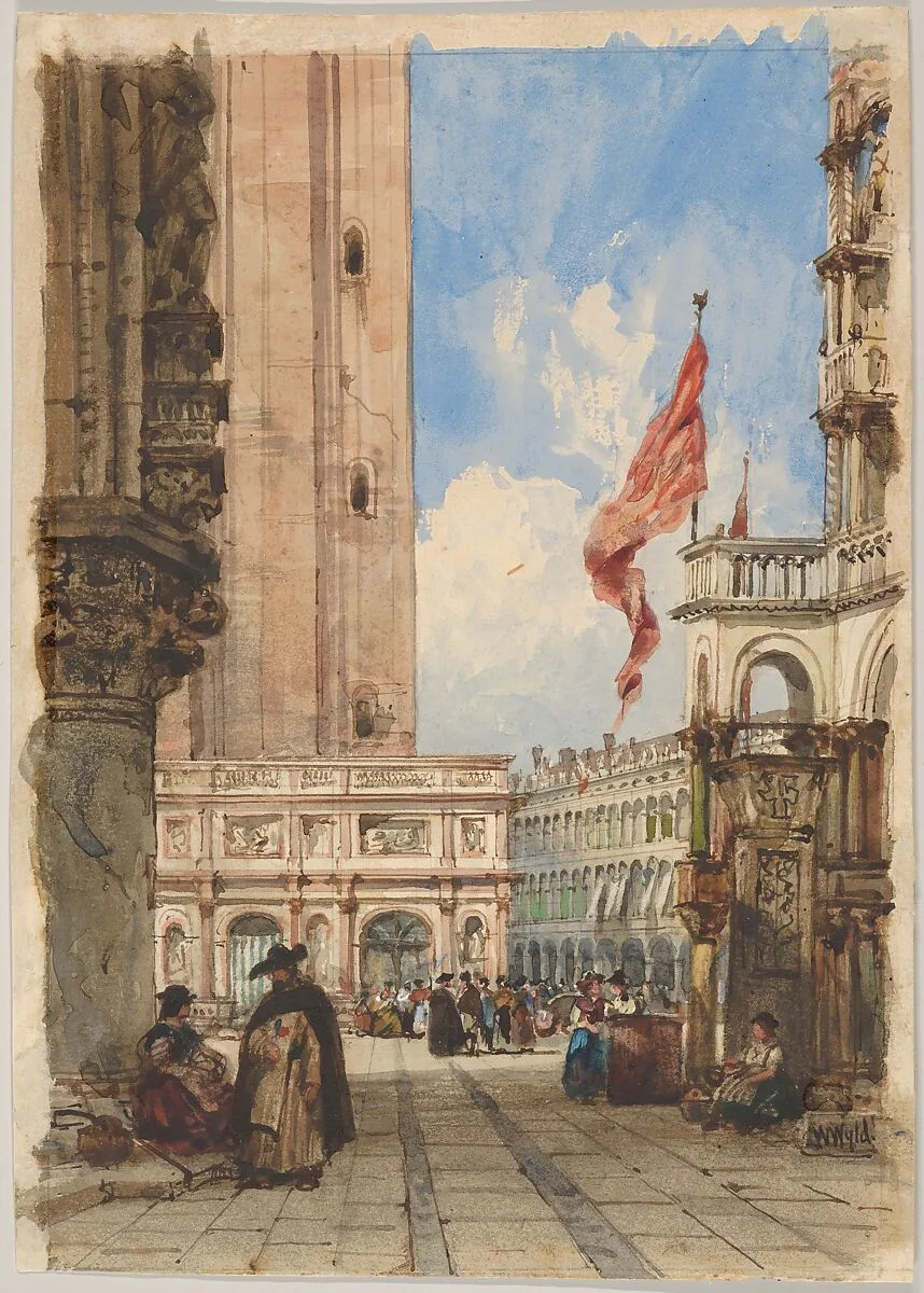 St. Mark's Square, Venice, with Loggetta — William Wyld