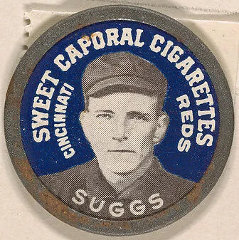 Suggs, Cincinnati Reds (blue), from the Domino Discs series (PX7), issued by Kinney Brothers — Kinney Brothers Tobacco Company