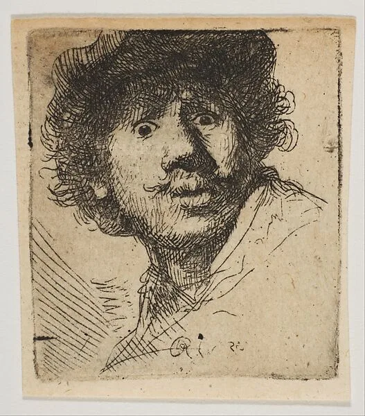 Rembrandt in a Cap, Open Mouthed and Staring: Bust in Outline (copy) — Rembrandt (Rembrandt van Rijn)|Leonard Leibowitz