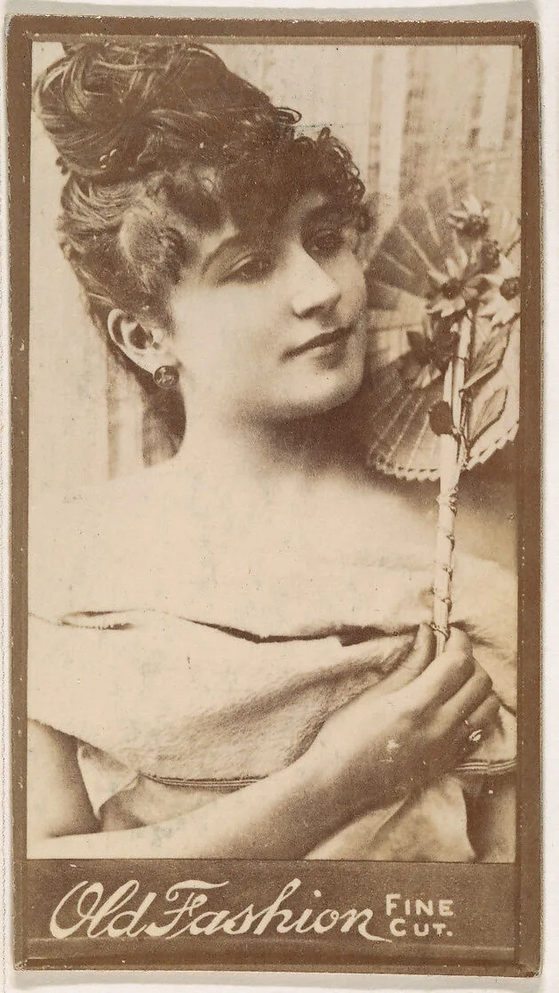 Actress with fan, from the Actresses series (N664) promoting Old Fashion Fine Cut Tobacco — Unknown
