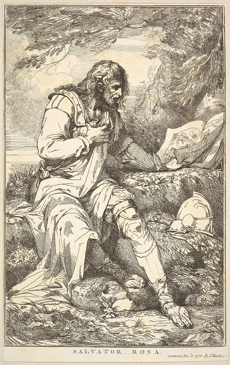 Salvator Rosa, from "Fifteen Etchings Dedicated to Sir Joshua Reynolds" — John Hamilton Mortimer|Salvator Rosa|Sir Joshua Reynolds