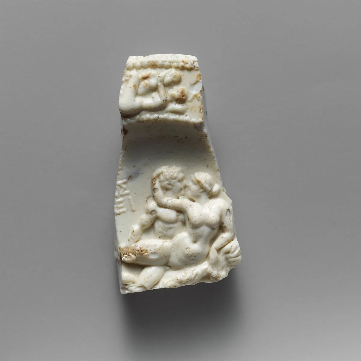 Glass bowl fragment with erotic scenes — Unknown