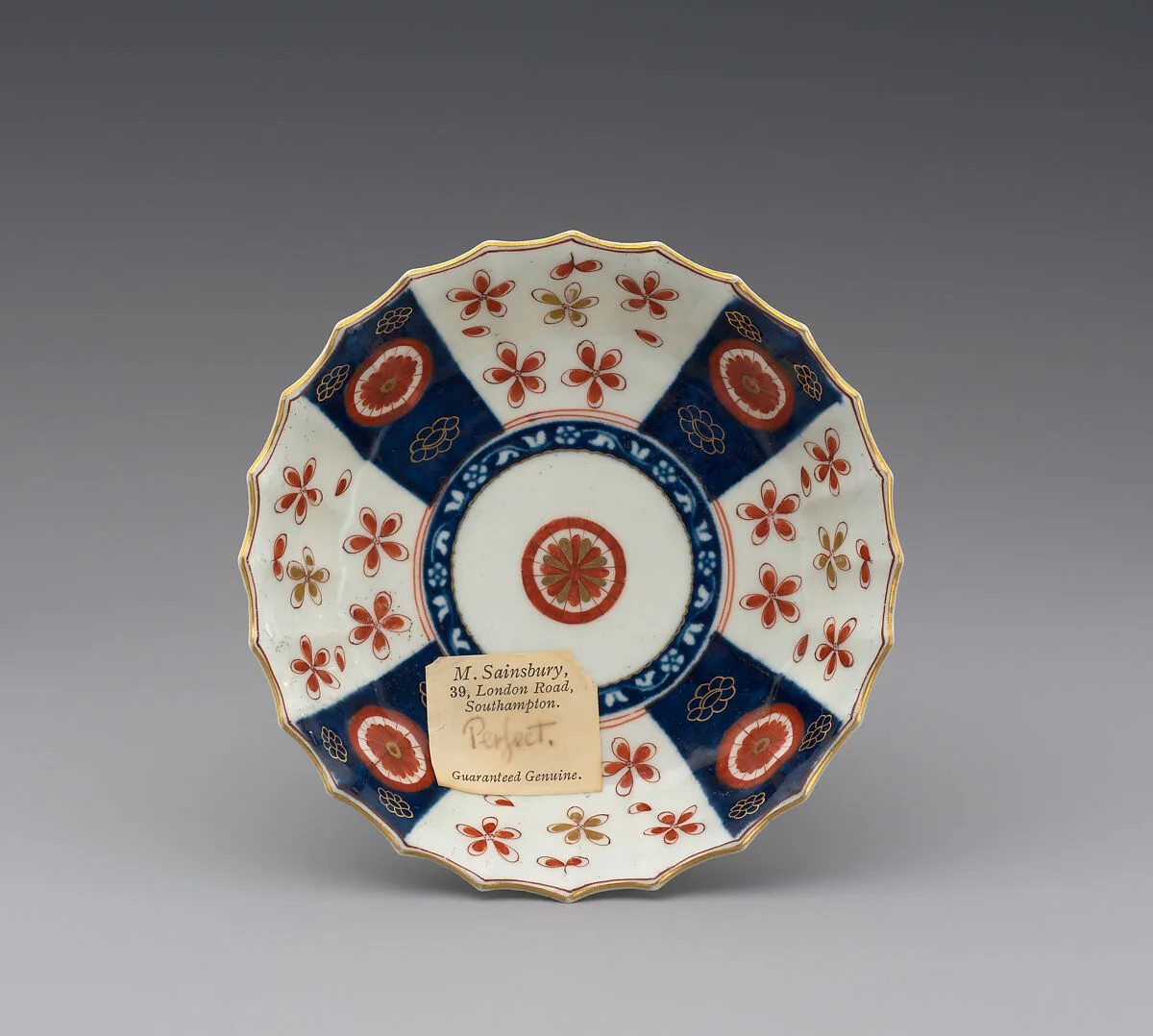 Saucer (part of a service) — Worcester factory