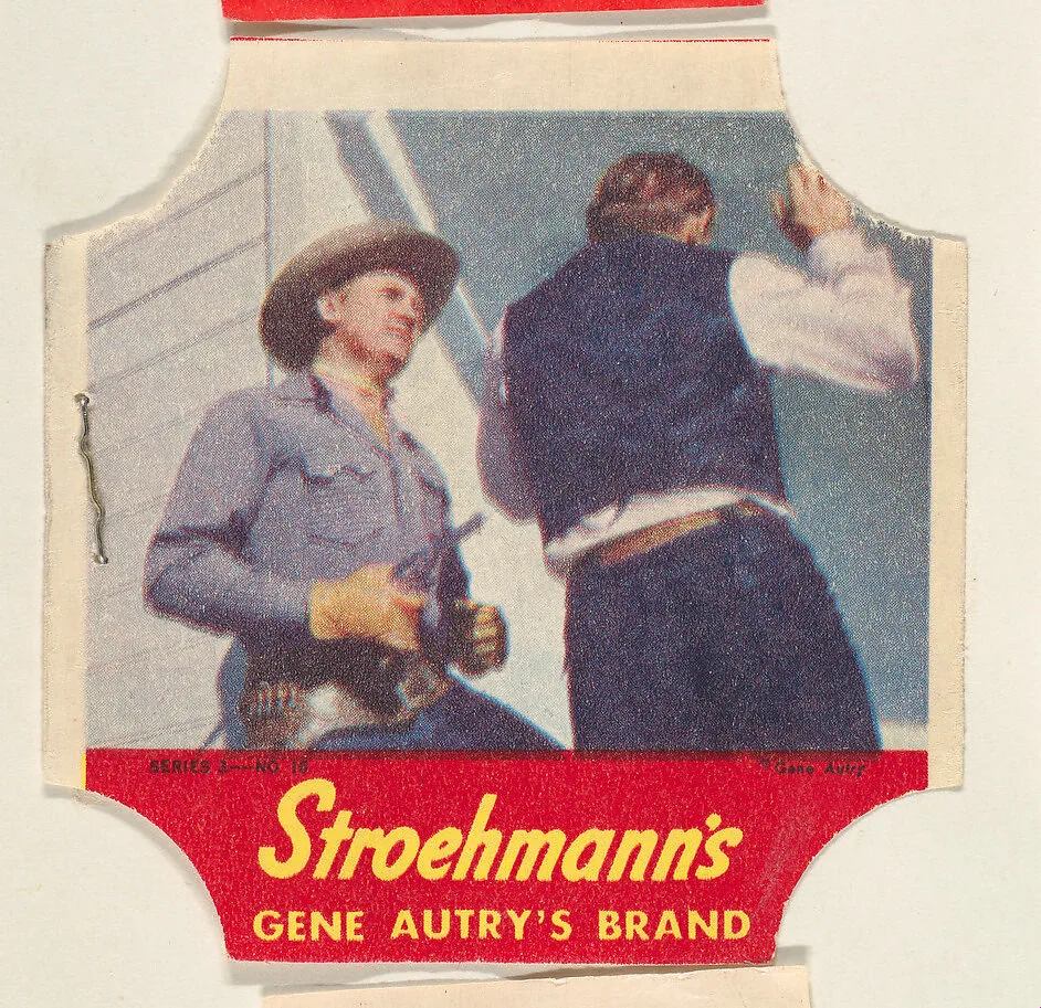 Gene Autry's Brand, Series 3, No. 16, from the Gene Autry's Brand bread end labels series (D290-7) issued by Stroehmann Bread Company — Stroehmann Bread Company