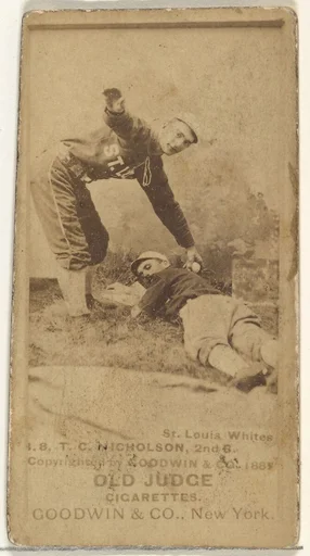 Nicholson, 2nd Base, St. Louis Whites, from the Old Judge series (N172) for Old Judge Cigarettes