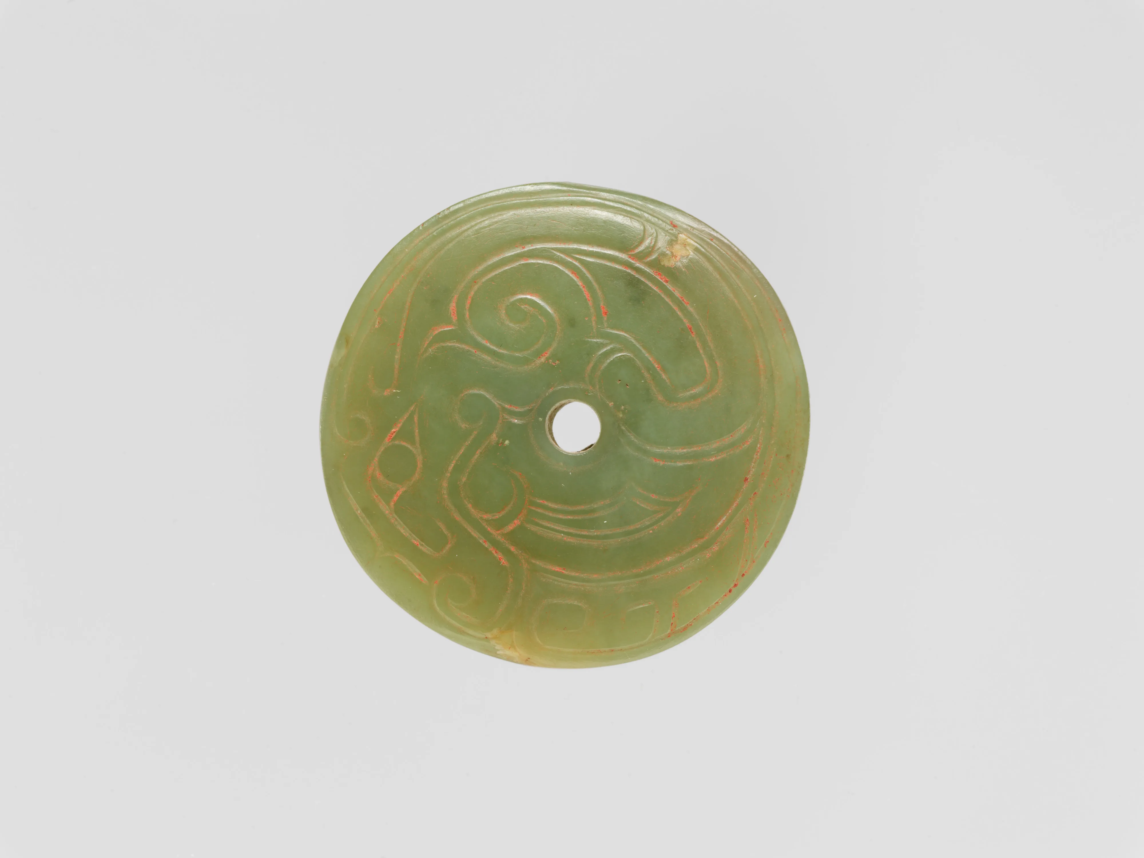 西周 玉饰|Circular plaque with incised decoration — Unknown