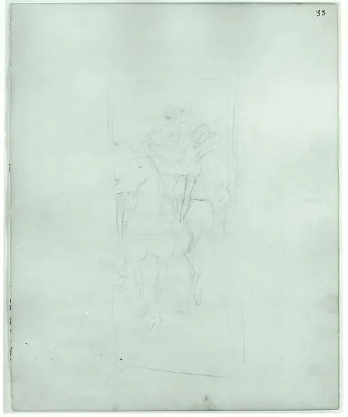 33r. A bareback rider, 33v. Design for an advertisement — Maurice Brazil Prendergast