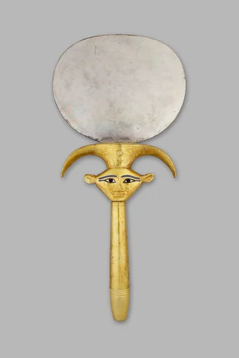Mirror with Hathor Emblem Handle